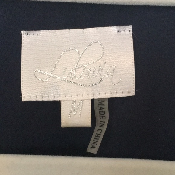 Navy Ruffle Front Zip Dress - Picture 4 of 6